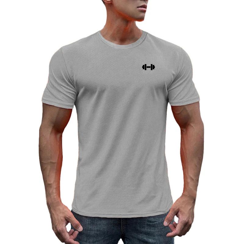 T-shirt à manches courtes et col rond pour homme, vêtement en maille, respirant, séchage rapide, coo