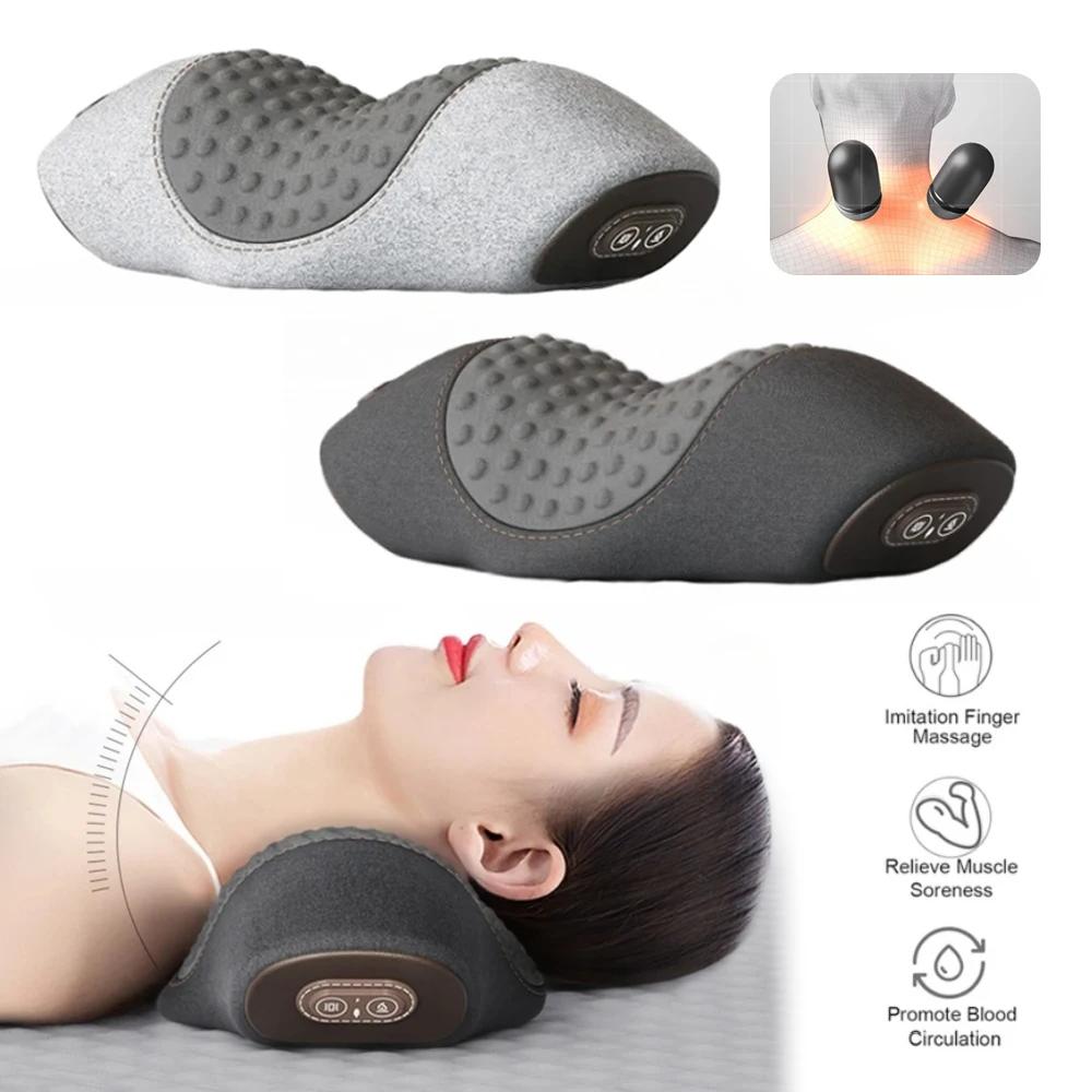 Oreiller masseur de cou électrique civière cervicale chauffage Vibration Massage dos Traction orthop