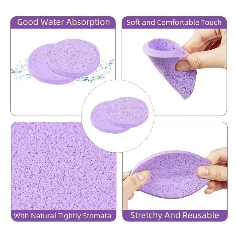 Compresse bouffante de lavage du visage avec boîte de rangement, éponge de nettoyage du visage pour 