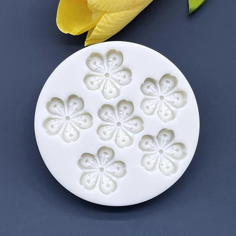 Moule en silicone en forme de fleur Sakura, ustensile de cuisson pour gâteau Chi, Har, Fourmi, outil