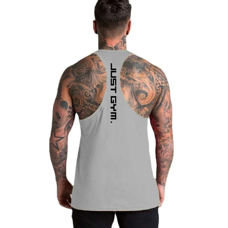 T-shirt de sport en coton pour homme, haut de musculation, respirant, rayé, levage, basket-ball, pré