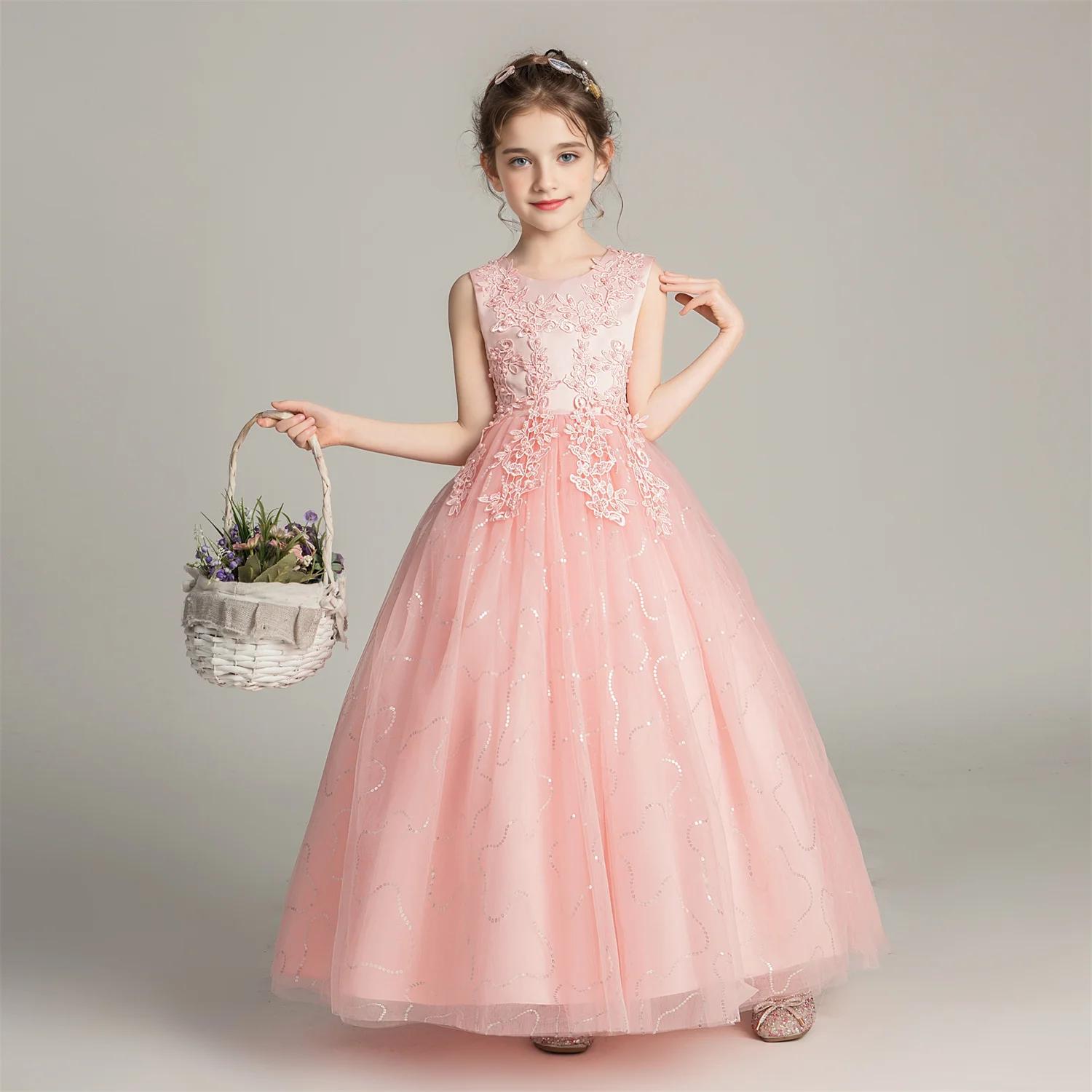 BX683 enfants robes pour filles robe en dentelle robe princesse vêtements enfants formelle soirée fl