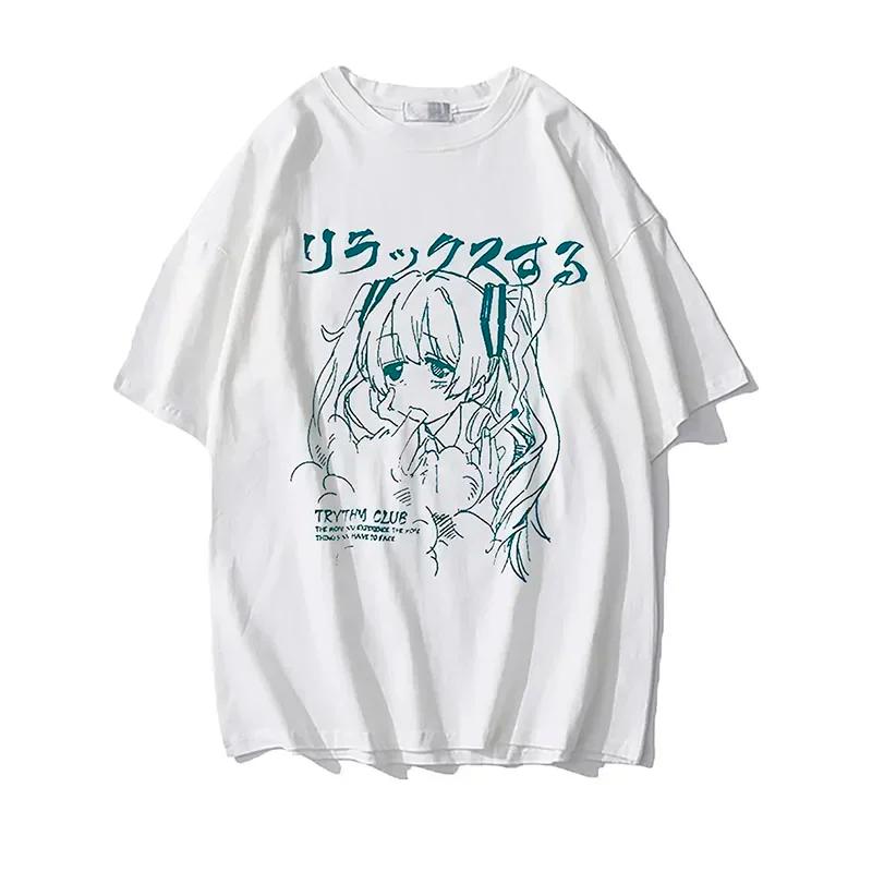 T-shirt surdimensionné pour femmes, vêtements pour femmes, Y2k, japonais, Harajuku, graphique Kawaii