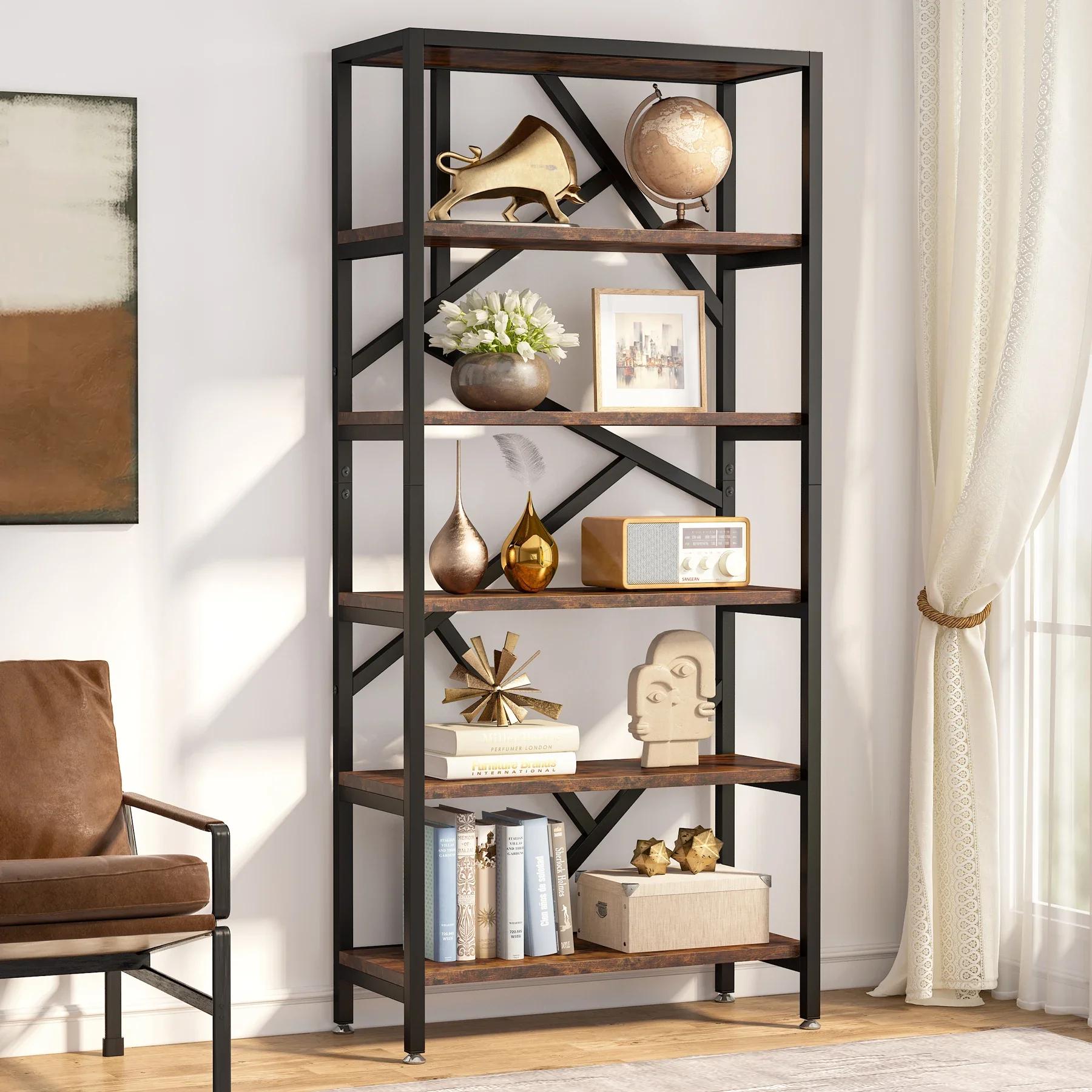 Tribesigns-Bibliothèque Etagère Industrielle, Affichage à 5 Étagères, 71 ", T1 pour Salon