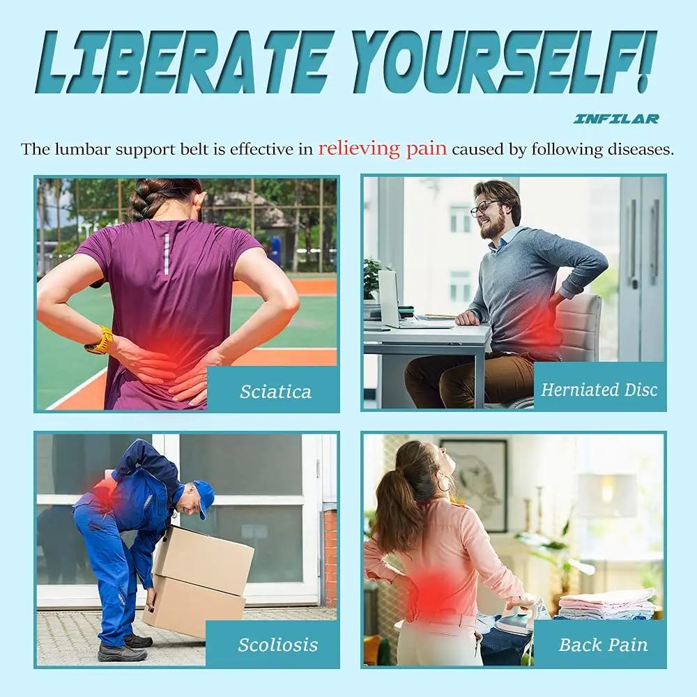 Ceinture de soutien lombaire à Double traction pour hommes et femmes, Corset orthopédique de taille,