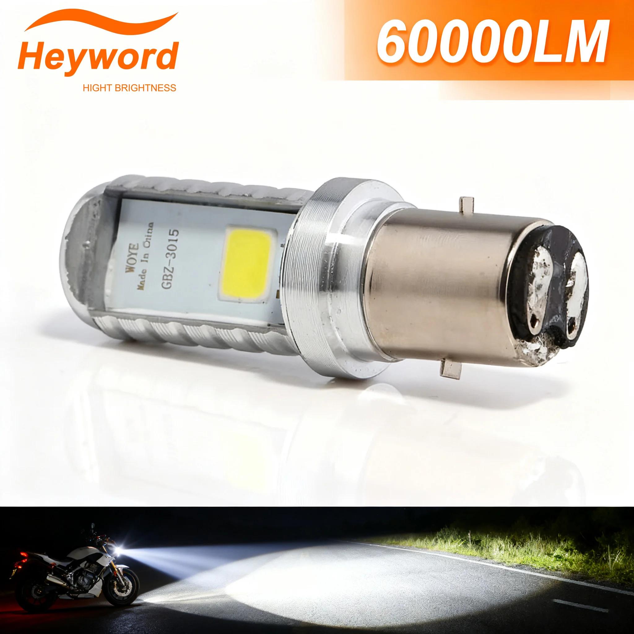 Ampoules LED H6 BA20D pour moto et scooter, 2 côtés COB, lampe Hi Lo, phares antibrouillard, lampe b