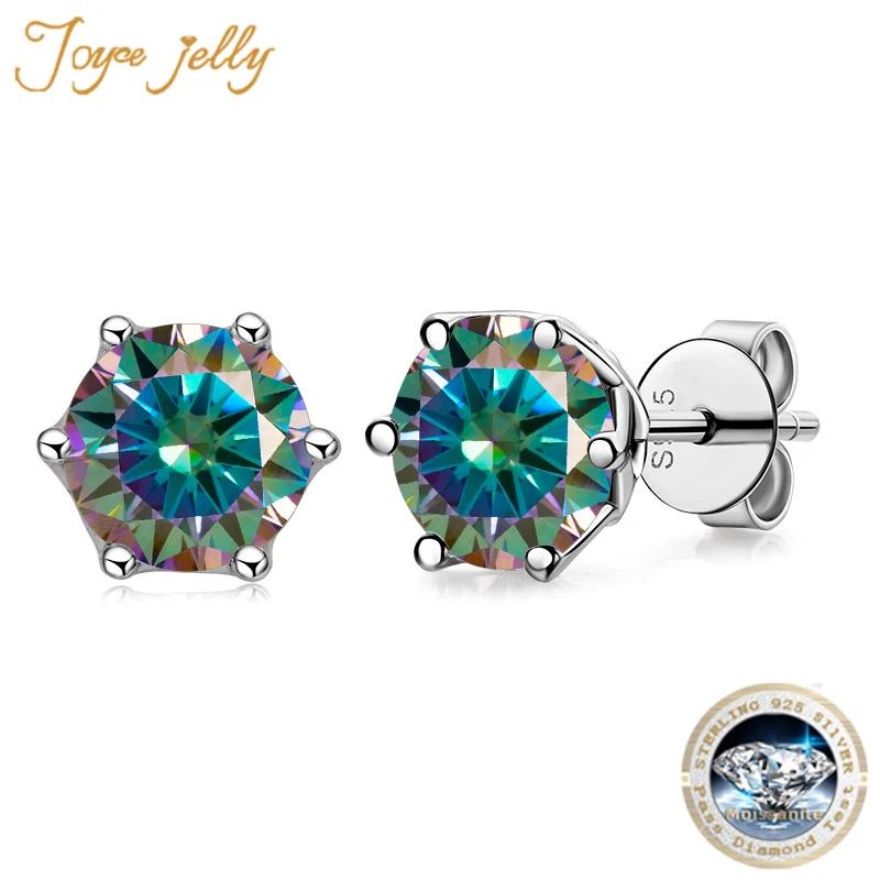 JoyceJelly 1/2/4CT VVS D couleur Moissanite coupe russe 8H8A laboratoire diamant boucles d'oreilles 