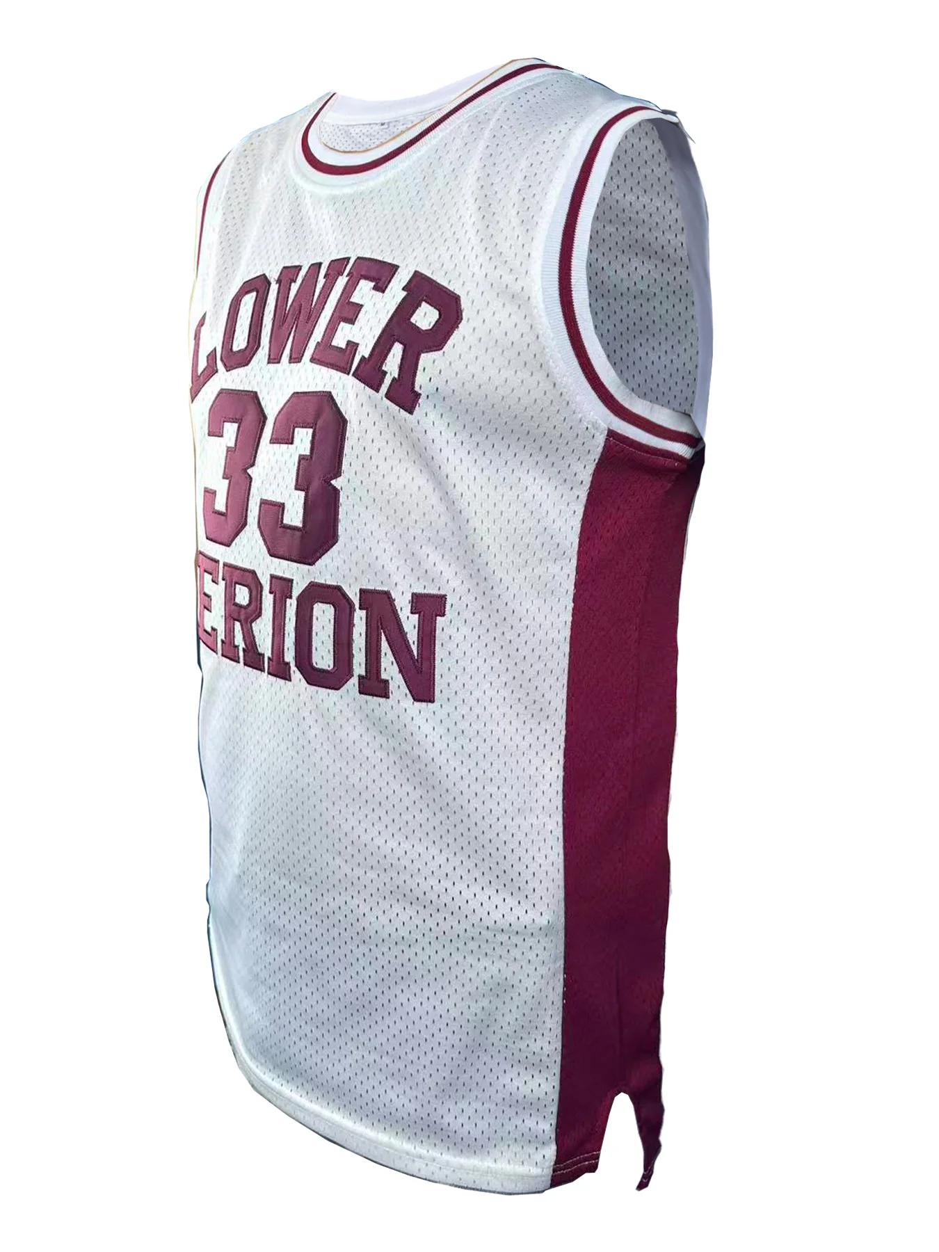 # Maillot de basket rétro respirant pour homme 33 Lower Merion Headgear, couleur marron, brodé, styl
