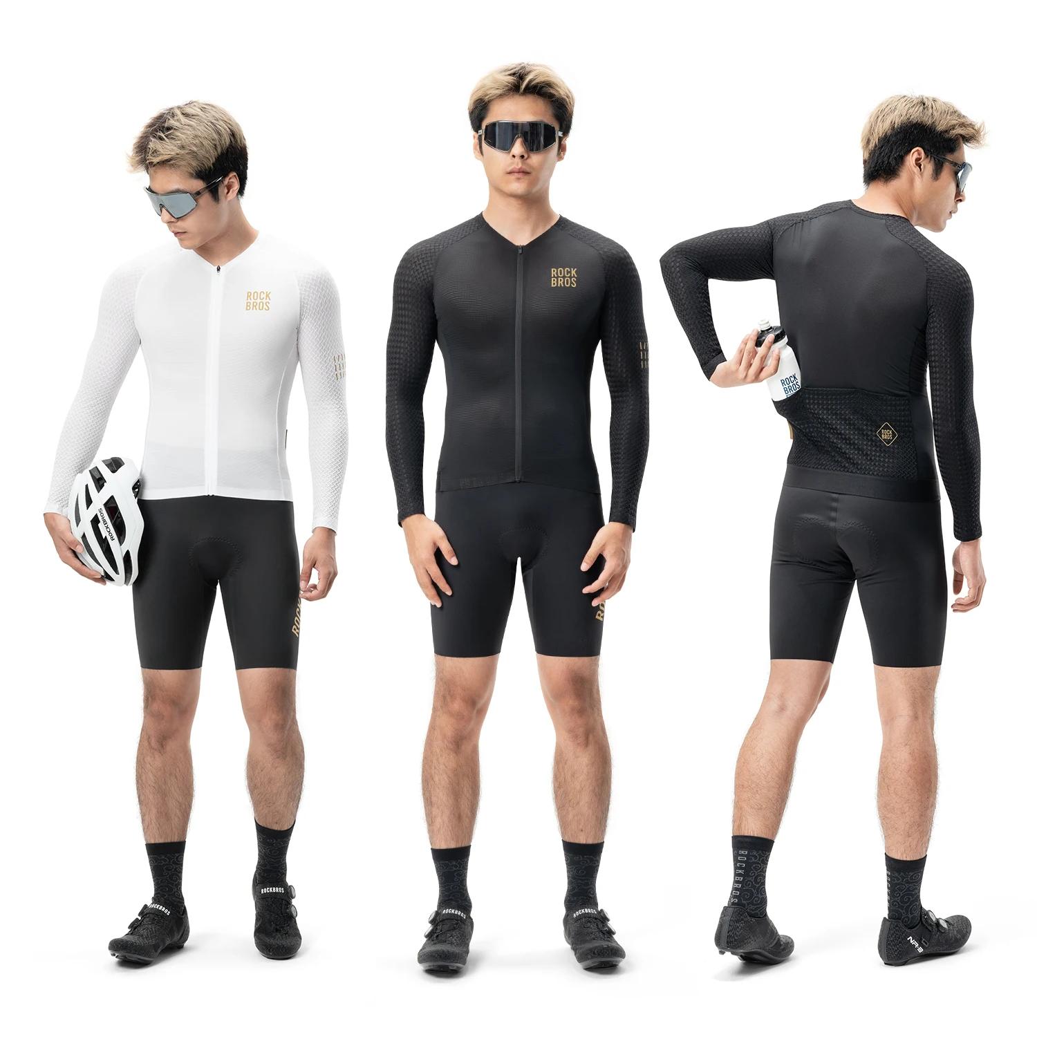 ROCKBROS – Maillot de cyclisme en polaire thermique, ensemble de cyclisme, veste et pantalon à brete