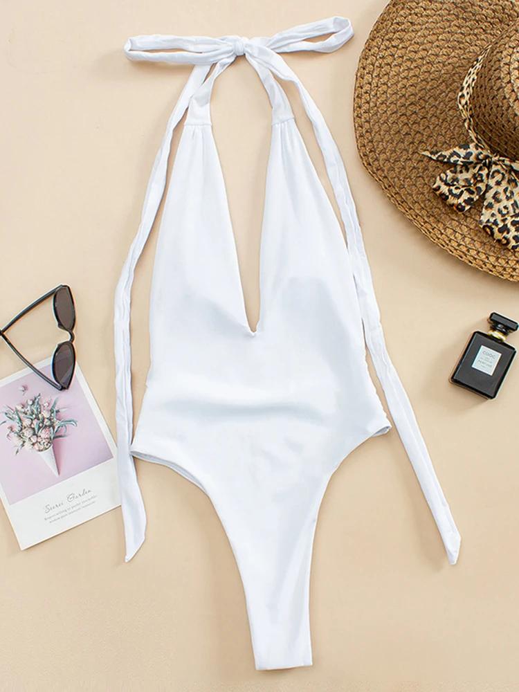 Monokini bandage dos nu décolleté V profond - Maillot de bain une pièce sexy nouvelle collection 2023