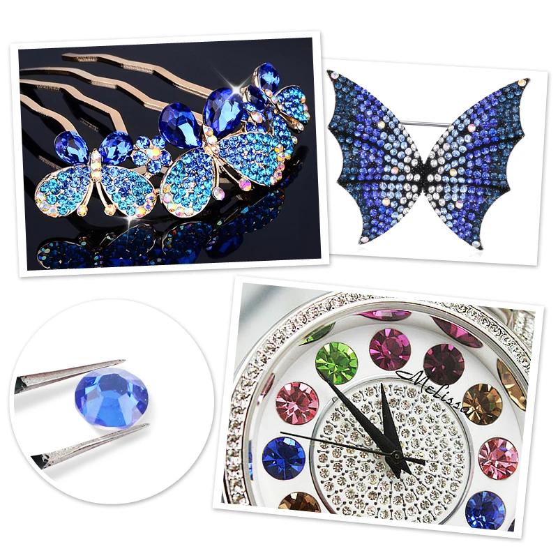 Grand paquet de strass en résine Non correcteurs, 2-6mm, vente en gros, cristaux en plastique à dos 