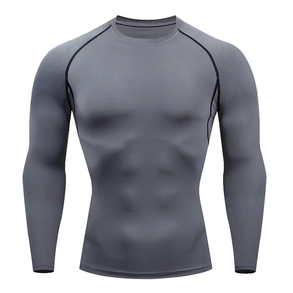 Nouveaux hommes T-Shirt de sport séchage rapide chemise de course à manches longues chemises de Comp