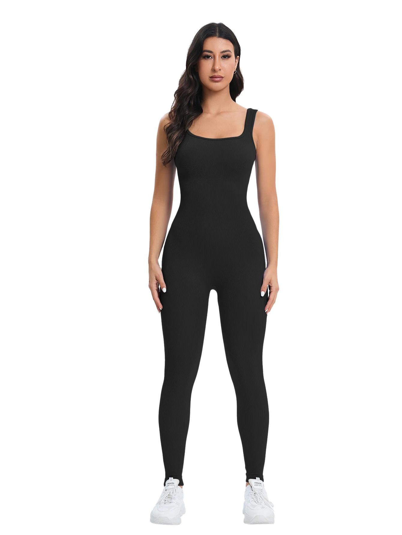 Combinaisons Shapewear pour femmes, soutien-gorge intégré, moulante, col carré, sans manches, barbot