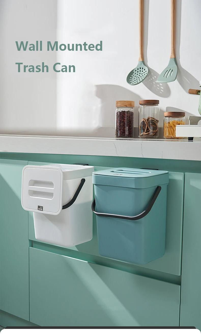 Poubelle peu encombrante à fermeture silencieuse – Poubelle scellée écologique de 3/5L pour la cuisi