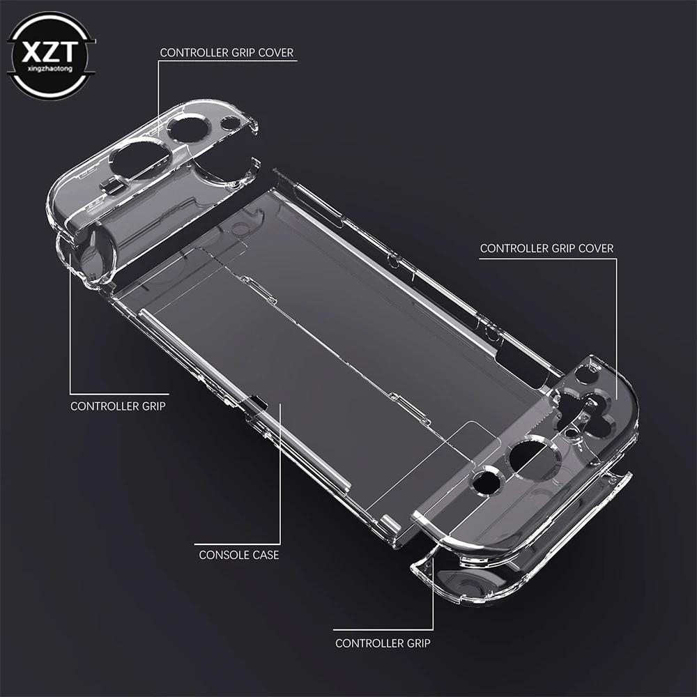 Coque de protection en cristal pour Nintendo Switch OLED, étui rigide Transparent, station d'accueil