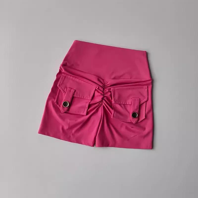 Shorts de yoga taille haute avec poches pour femmes, collants push-up, shorts de course, shorts de f