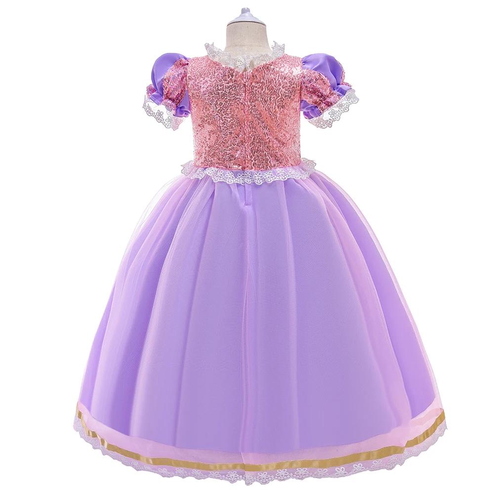 Raiponce Cosplay Costume d'Halloween pour Bol, Vêtements de Carnaval pour Enfants, Robe de Princesse