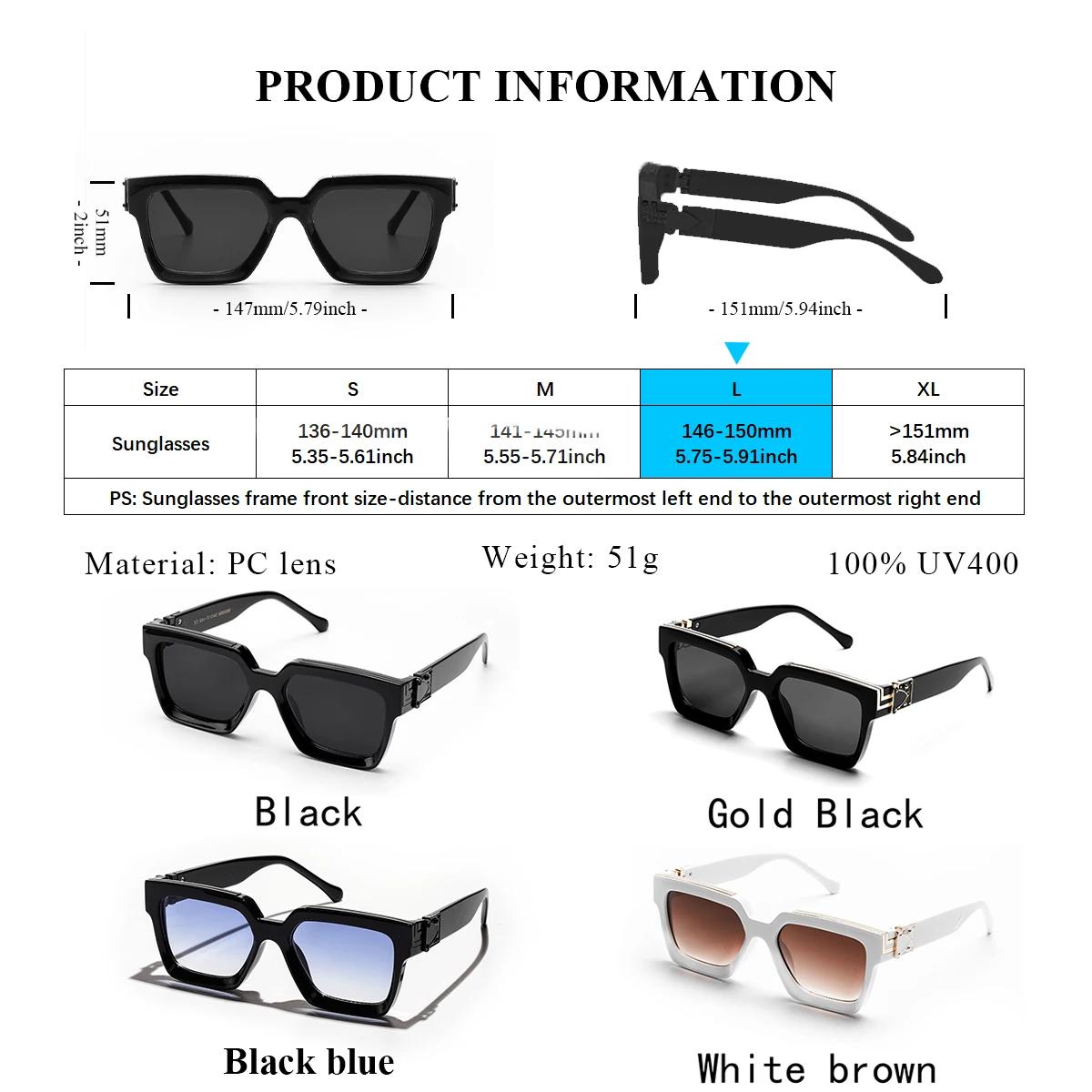 Lunettes de soleil de luxe Ruiao Retro Black Millionaire Shades 2026 pour hommes, lunettes de soleil