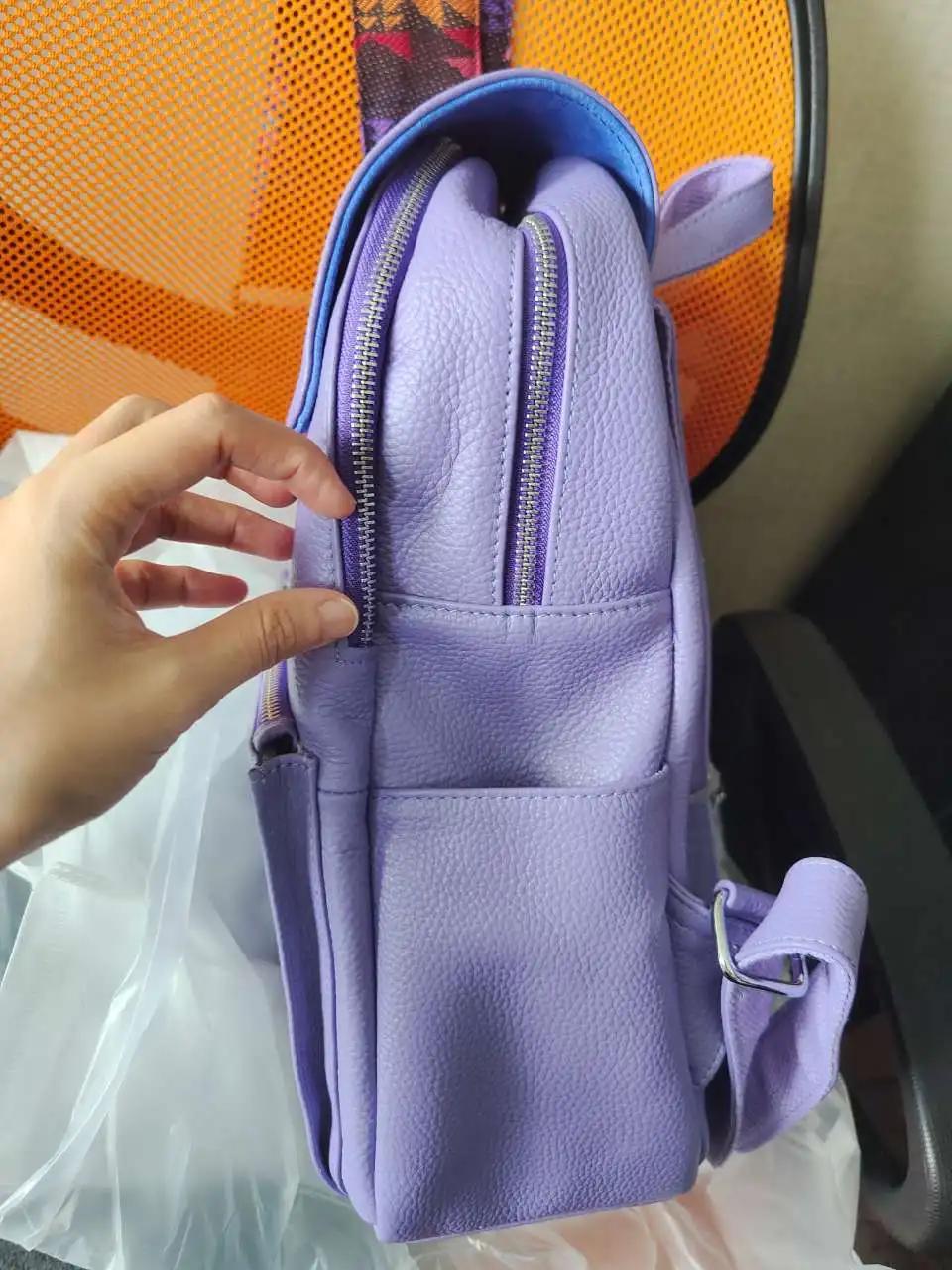 Zency Fashion – sac à dos en cuir violet de haute qualité pour femmes, avec de nombreux compartiment