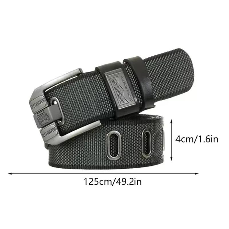 Nouvelle mode hommes boucle ardillon jeunesse salopette toile ceinture ceinture décontracté rétro dé