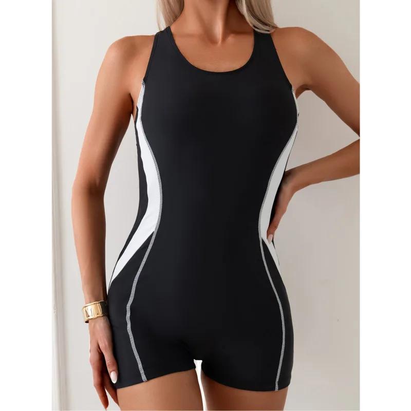 Été Sexy une pièce maillots de bain fermé femmes maillots de bain sport Push Up vêtements de natatio