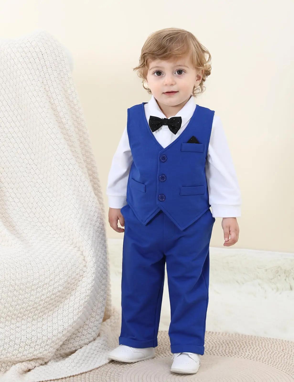 Costume pour bébé garçon, tenue formelle pour bébé, tenue de mariage, 1er anniversaire, body pour no