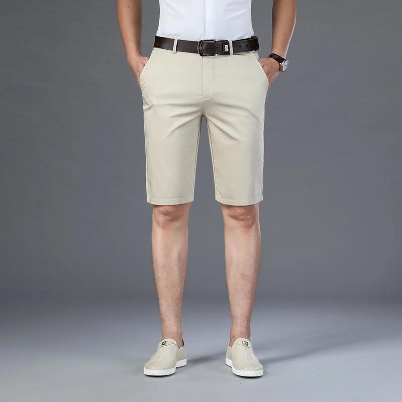 Short décontracté pour hommes, 6 couleurs, droit, élastique, mode Business, pantalon court fin, marq