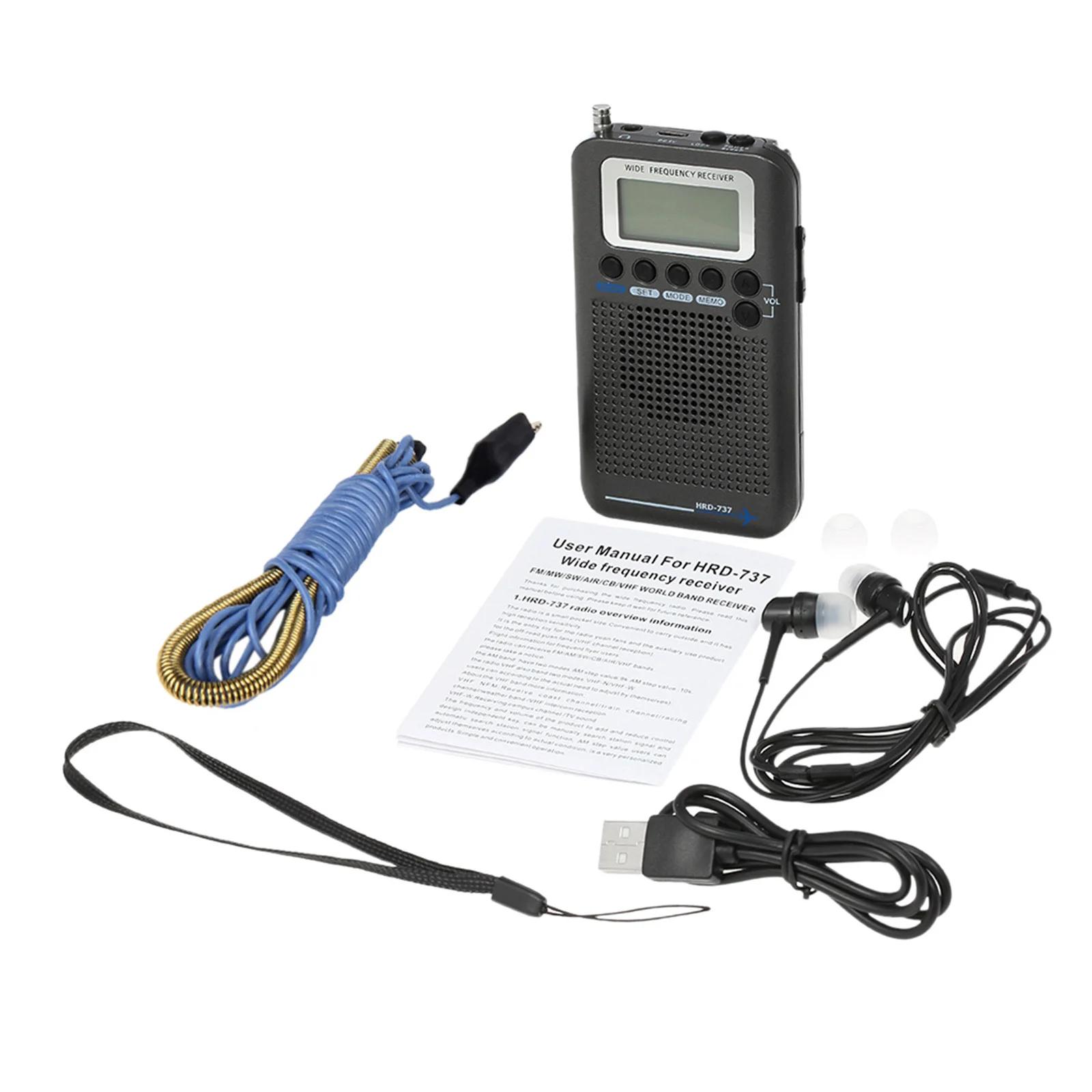 HRD-737 Portable Book ine Bande Radio Avion Bande Récepteur FM/AM/SW/ CB/Air/VHF Bande Mondiale avec