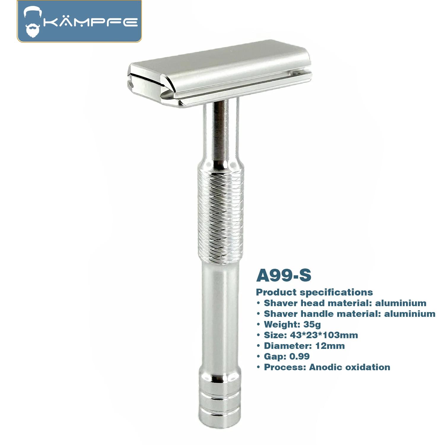 KAMPFE A99 Attack 30 °   Rasoir de sécurité double face en alliage d'aluminium gravé CNC à angle de 