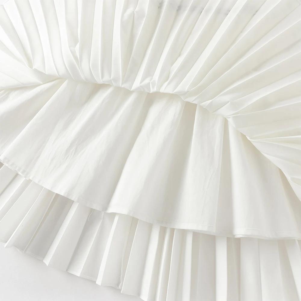 Robes de princesse d'été blanches pour filles Dave Bella, robes plissées sans manches pour enfants,