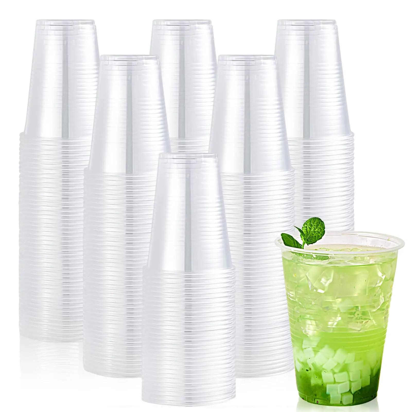 Gobelets en plastique transparent jetables, 50/100 pièces, pique-nique en plein air, cuisine d'anniv