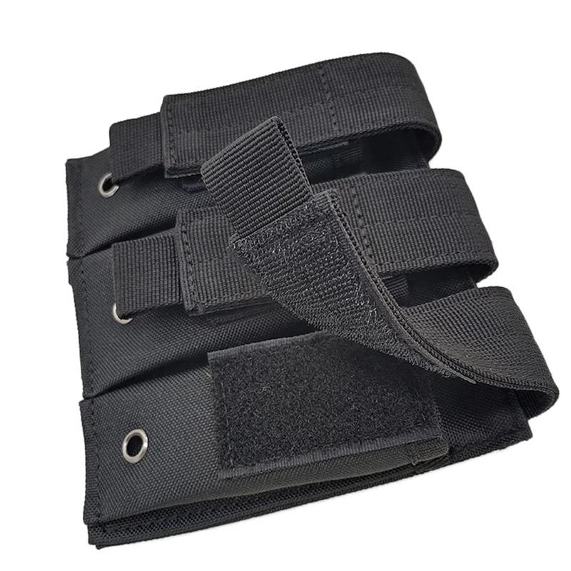 Pochette tactique Molle pour pistolet Triple, étui d'extérieur ouvert simple Double 9mm pour magazin