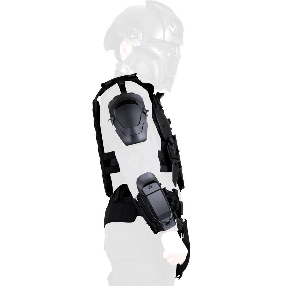 Armure tactique avec gilet de protection, coudière, plastron, entrejambe, joint de taille, taille ré