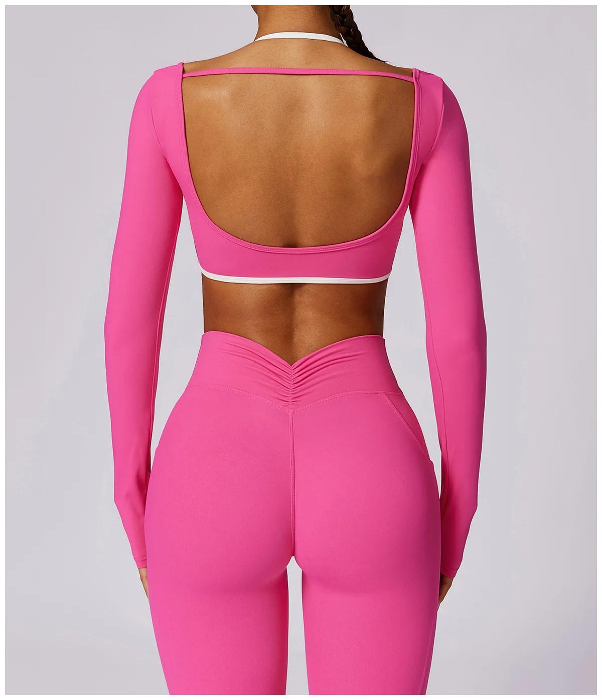 2 pièces ensemble de gymnastique femmes entraînement dos nu Yoga costume femmes séchage rapide cours