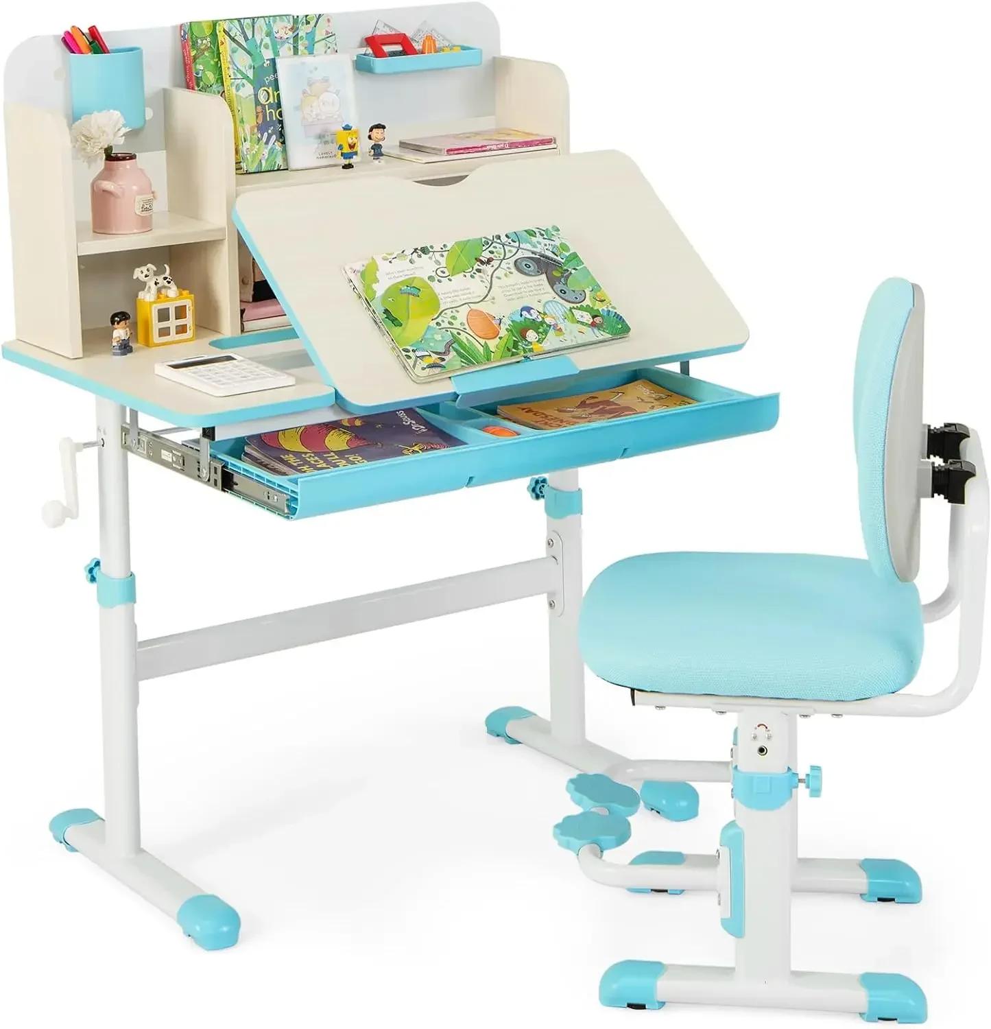Un ensemble de bureau et de chaises pour enfants, ensemble de table et de chaises d'étude scolaire p