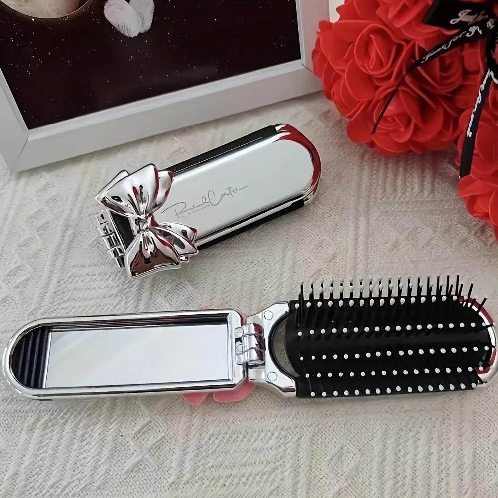 Mini brosse à cheveux pliante et élégante pour femmes, 1 pièce, poils en caoutchouc pour tous les Ty