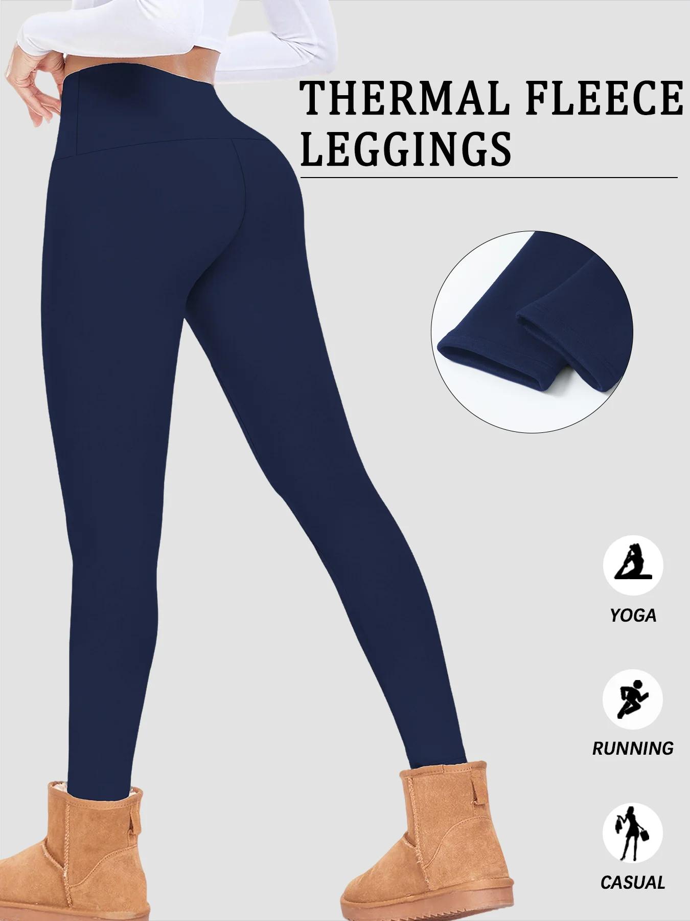 Leggings taille haute doublés de polaire pour femmes, épais, doux, contrôle du ventre, entraînement,