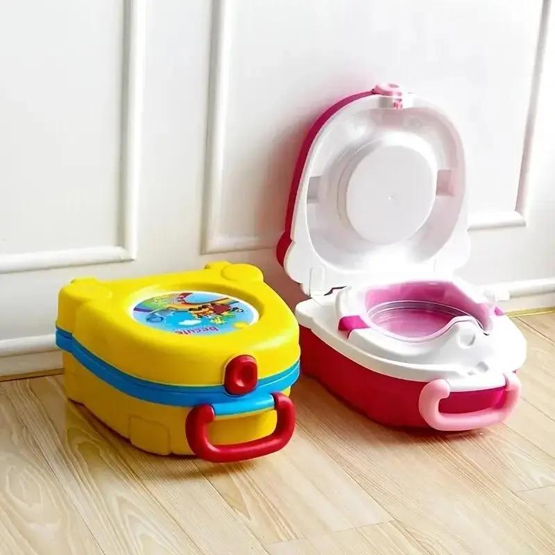 Siège de pot de voyage pliable pour enfants, toilettes d'entraînement portables avec motif de dessin