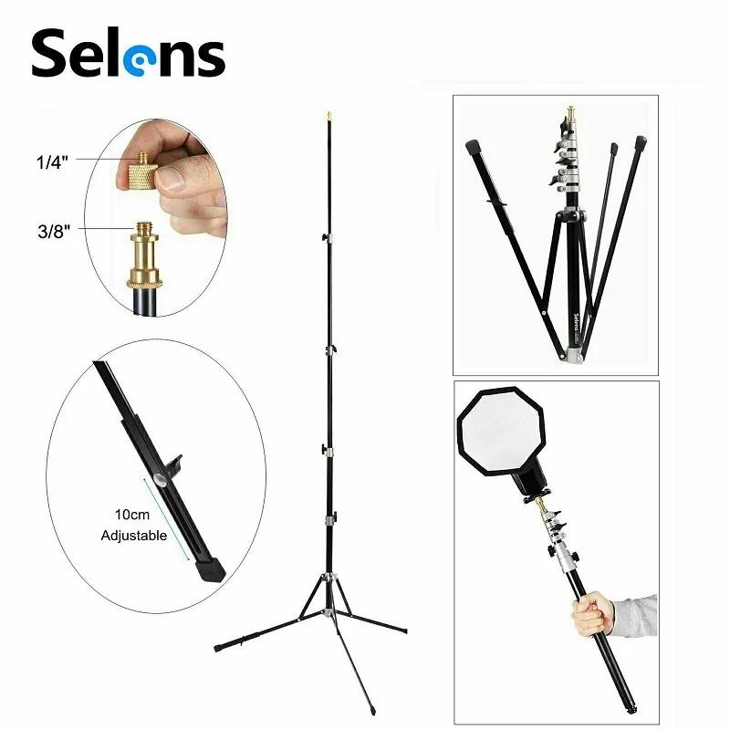 Trépied multifonction Selens 220 cm en aluminium pliable, kits de studio photo portables, accessoire