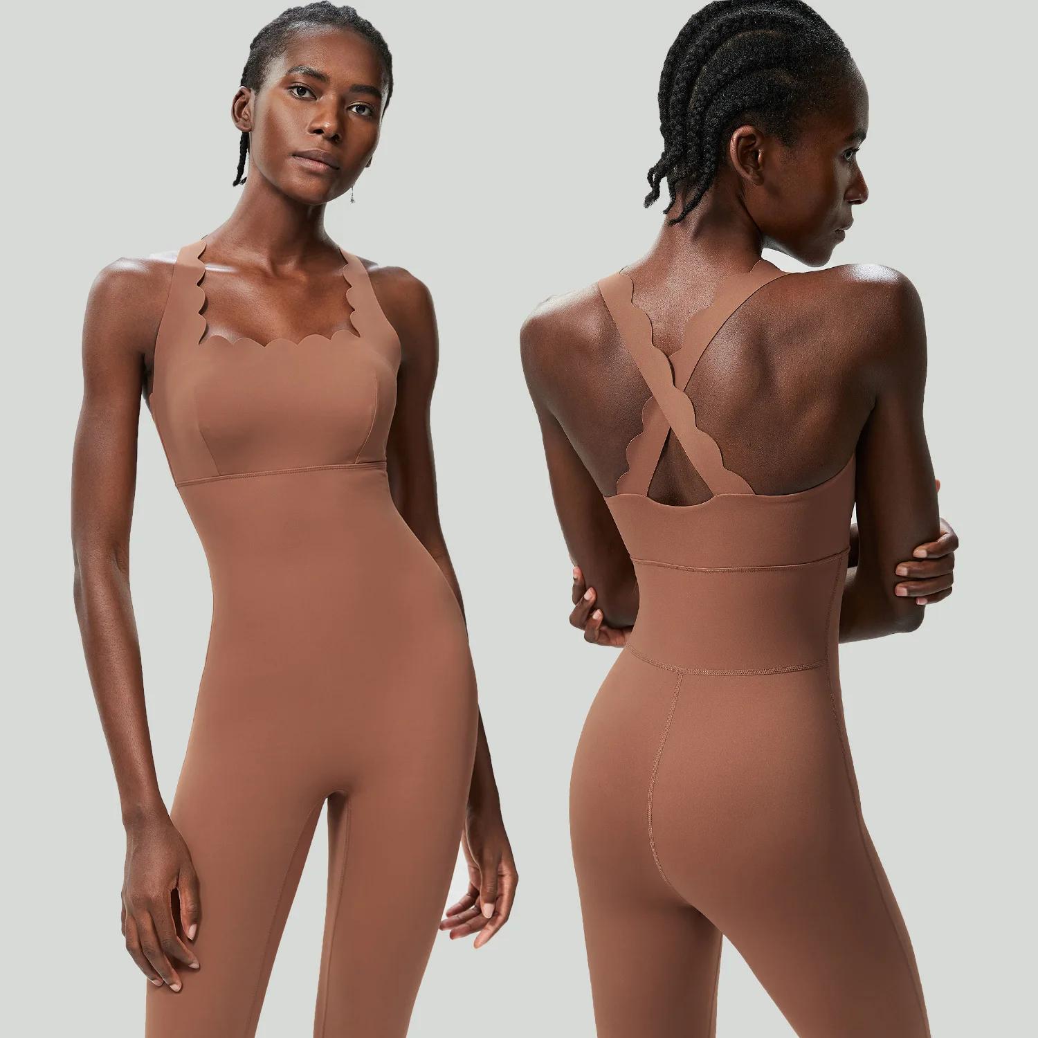 Combinaison de sport une pièce femme extensible et respirante - Vêtements de yoga ajustés et doux
