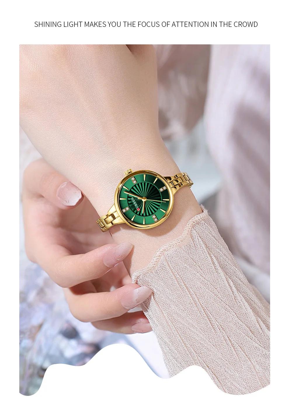 CURREN 9097 montre à Quartz pour femmes de marque supérieure mode décontractée or argent étanche bra