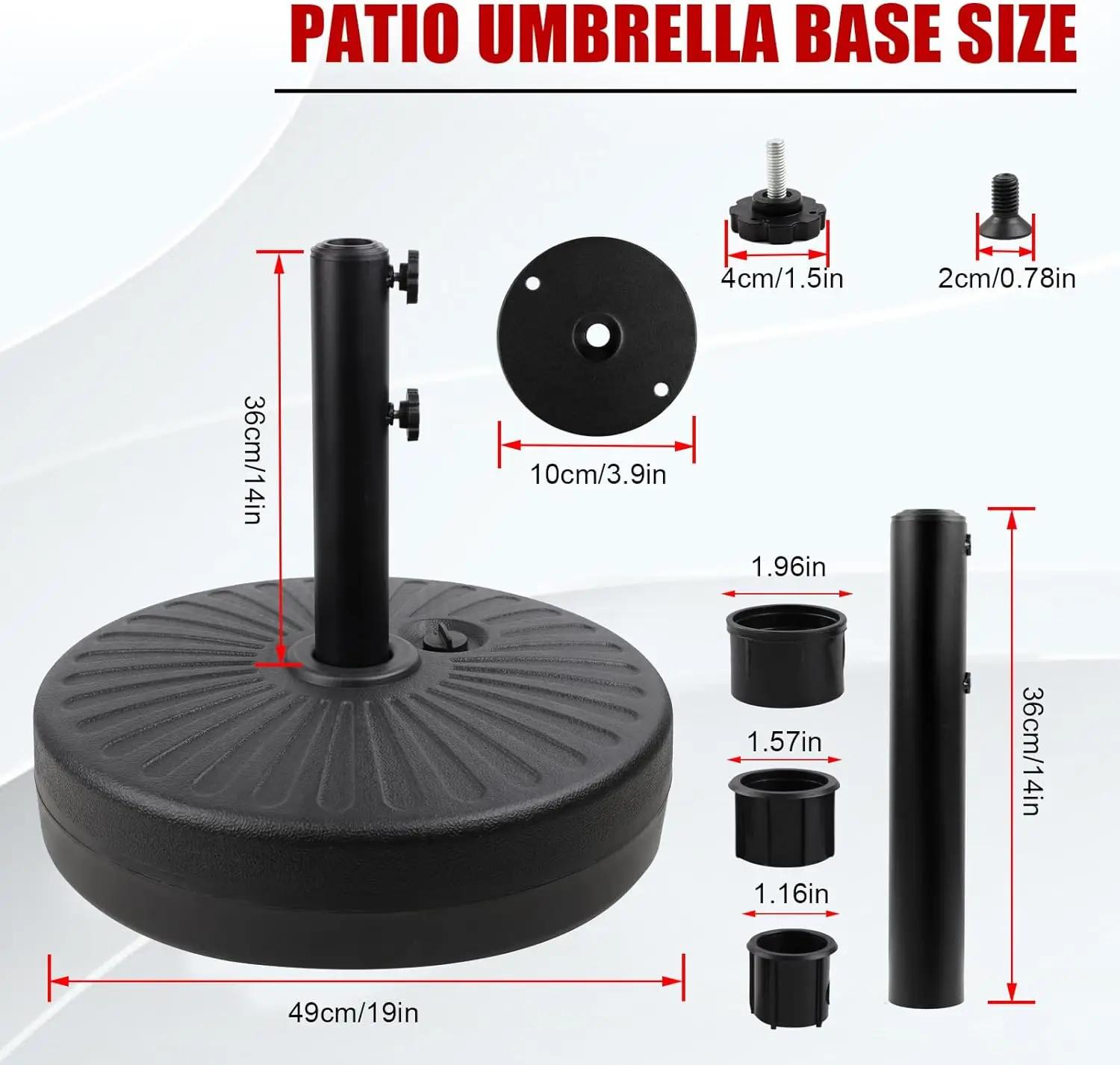 Support de base de parapluie d'extérieur rempli d'eau, support de poids avec antidérapant, porte-par