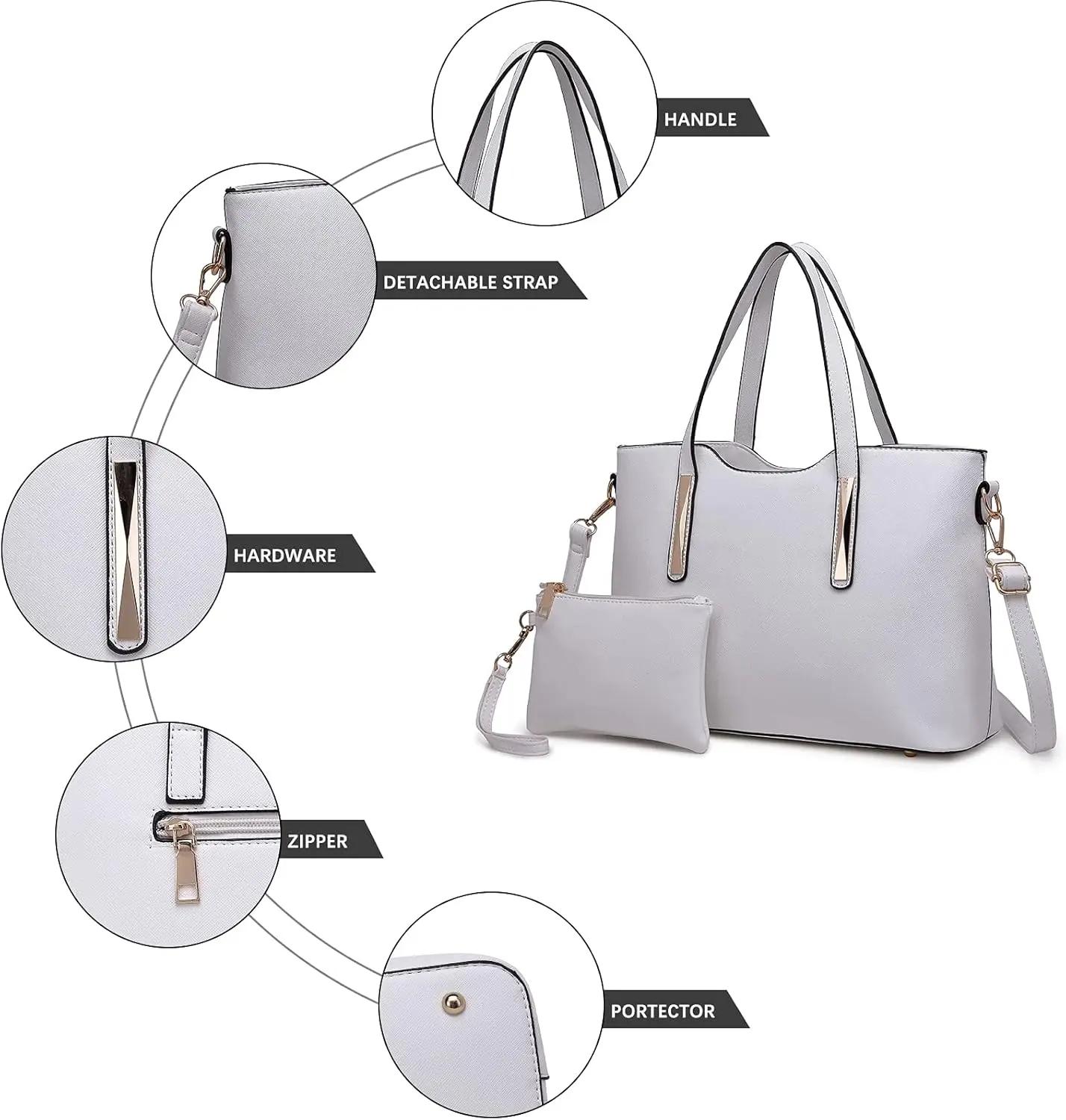 Sac à main Miss Lulu Damen de taille moyenne, élégante sacoche à bandoulière et sac à poignée, ensem