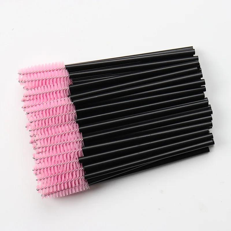 Pinceaux de maquillage jetables en cristal, 50 pièces, brosse à sourcils, poignée en diamant, applic