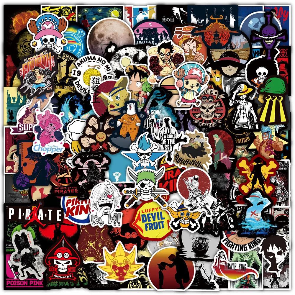 48/50/100 pièces une pièce autocollants Anime Luffy Zoro Chopper dessin animé décalcomanies bricolag