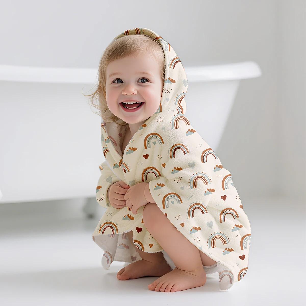 Elinfant 1Pc serviette de plage pour enfants piscine bain peignoir enfants serviettes de bain à capu