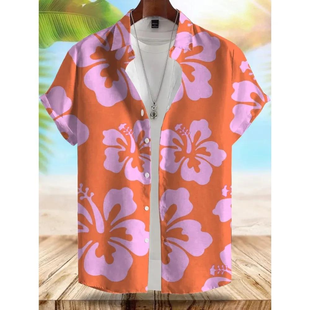 Bord de mer Style hawaïen chemise pour hommes vacances d'été décontracté hommes chemise à manches co
