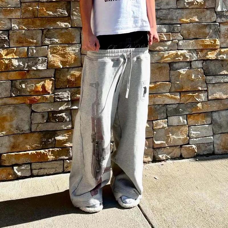 Y2K – pantalon de garde de rue brodé, taille haute, décontracté, jambe droite, Double taille, Design