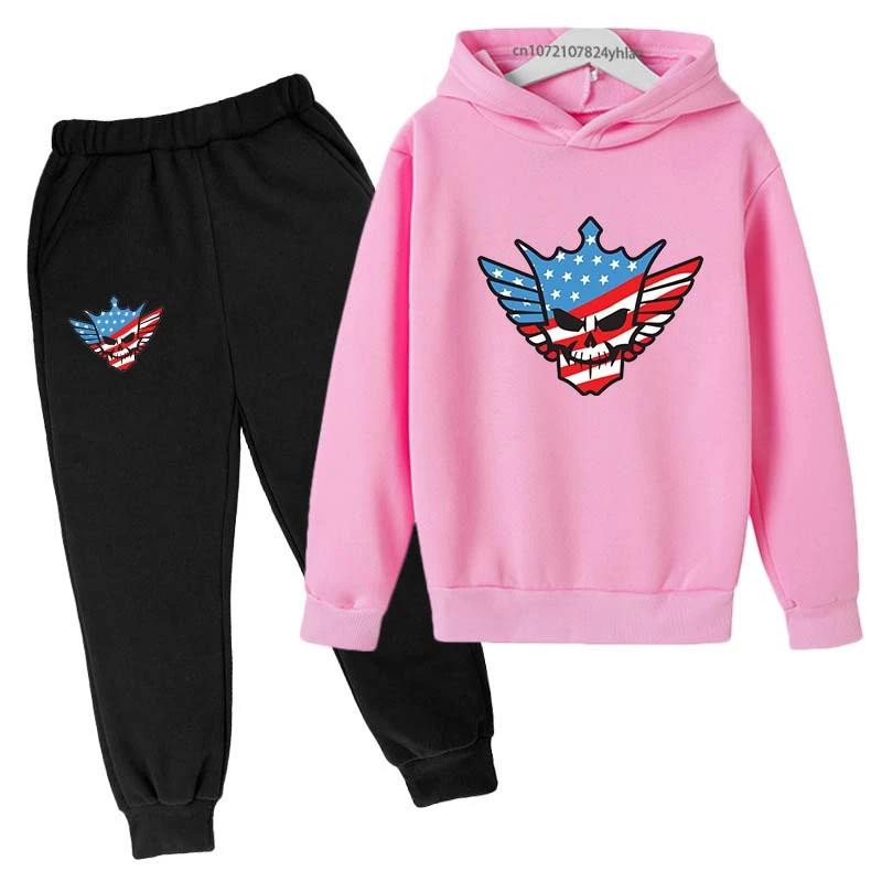 Enfants automne printemps mode Cody WWE 2 pièces pull à capuche + pantalon survêtements 2-13 ans gar