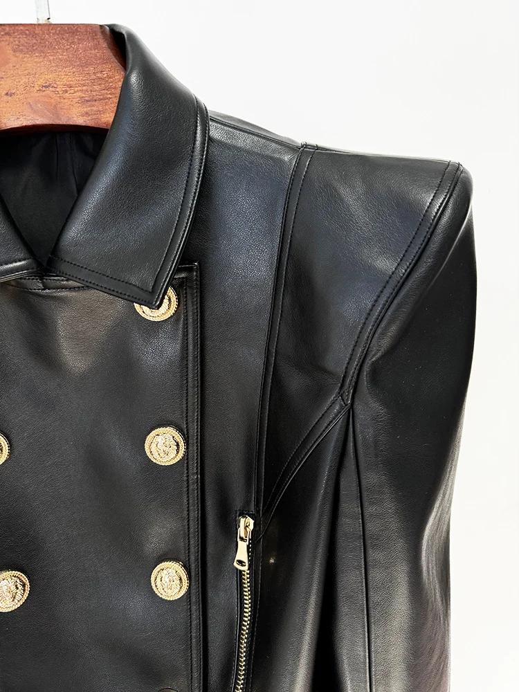 HIGH STREET Nouvelle Collection 2026 Veste de Créateur Femme à Épaules Dénudées, Double Boutonnage, 